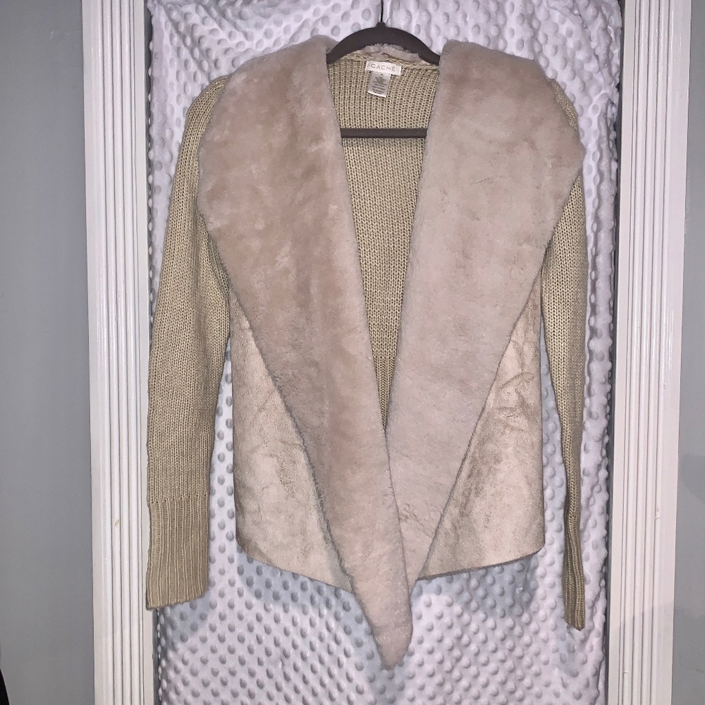 *CACHE* Faux Fur Knit